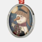 Winter Welkom Sneeuwman Folk Art Ornament (Links)