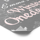 Winter Welkomstteken Onederland verjaardag Girl Pi Poster (Hoek)