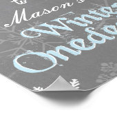 Winter Welkomstteken Onederland verjaardagssneeuw Poster (Hoek)