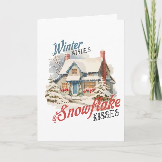 Winter Wensen Feestdagen Kaart (Voorkant)