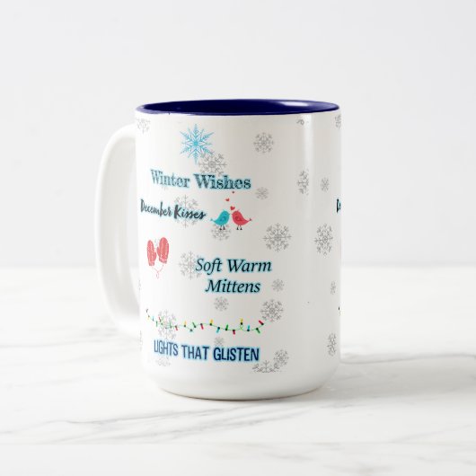 Winter Wensen Kerstmis Mok (Voorkant links)