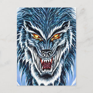 Winter Werewolf Fantasy Dark Horror Briefkaart