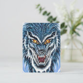 Winter Werewolf Fantasy Dark Horror Briefkaart (Staand voorkant)