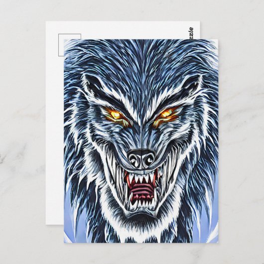 Winter Werewolf Fantasy Dark Horror Briefkaart (Voorkant / Achterkant)