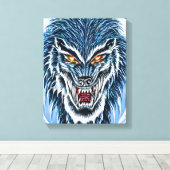 Winter Werewolf Fantasy Dark Horror Canvas Afdruk (Insitu (Houten vloer))