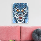 Winter Werewolf Fantasy Dark Horror Canvas Afdruk (Insitu (Woonkamer))
