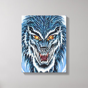 Winter Werewolf Fantasy Dark Horror Canvas Afdruk