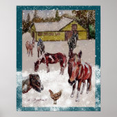 Winter west hills ranch (Keria's paarden) Poster (Voorkant)