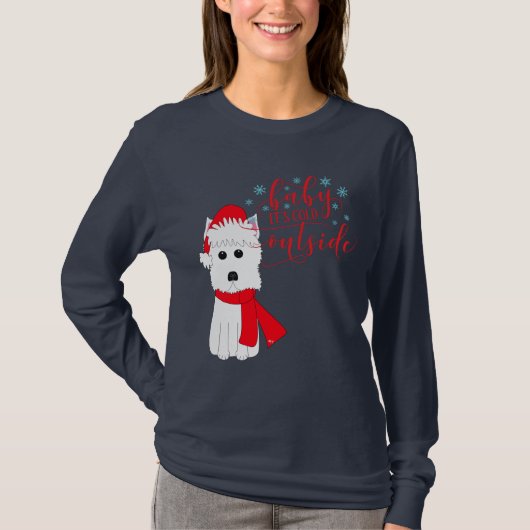 Winter Westie Baby is koud buiten T-shirt (Voorkant)