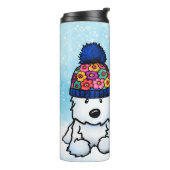 Winter Westie Bid voor Spring Pillar Candle Thermosbeker (Gedraaid links)