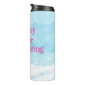 Winter Westie Bid voor Spring Pillar Candle Thermosbeker (Geroteerd rechts)