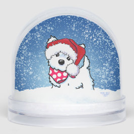 Winter Westie Christmas Art Sneeuwbol