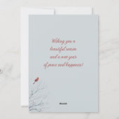 Winter Westie en Kardinaal Kerst Kaart (Achterkant)