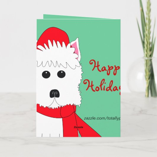 Winter Westie Feestdagen Kaart (Achterkant)