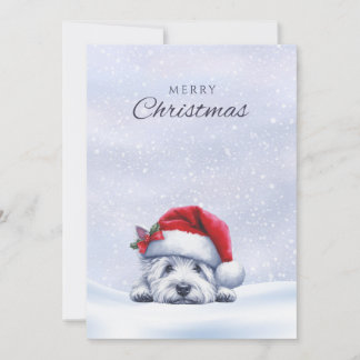 Winter Westie in de Sneeuw Kerstkaart