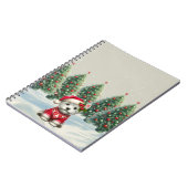 Winter Westie in Hoed Kerst Notebook Notitieboek (Linkerzijde)