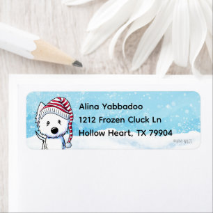 Winter Westie Kerst Adresetiketten Etiket