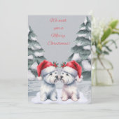 Winter Westie Kerstwensen Kaart (Staand voorkant)