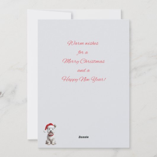 Winter Westie Kerstwensen Kaart (Achterkant)