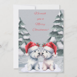 Winter Westie Kerstwensen Kaart