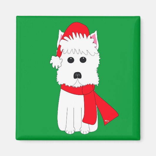 Winter Westie Magneet (Voorkant)