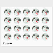 Winter Westie met een Snowman Ronde Sticker (Vel)