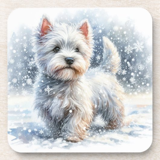 Winter Westie Onderzetters (Voorkant)