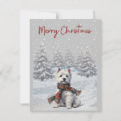 Winter Westie Vrolijke Kerst Kaart (Voorkant)