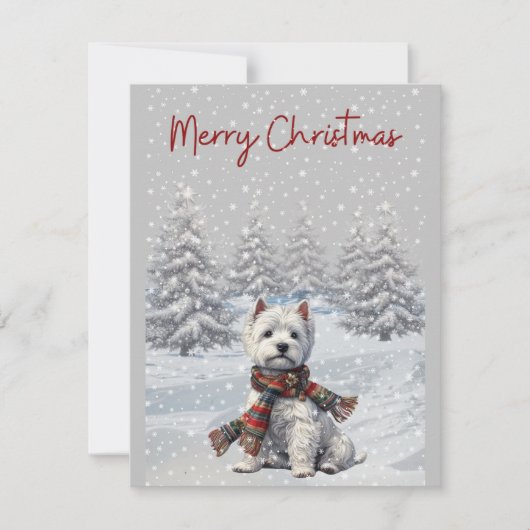 Winter Westie Vrolijke Kerst Kaart (Voorkant)