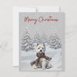Winter Westie Vrolijke Kerst Kaart