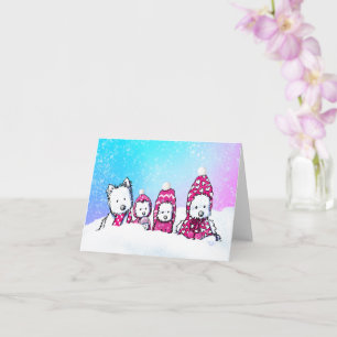 Winter Westies In Sneeuw Kaart
