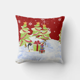 Winter Whimsey Pinguïn Polar Beer Baby's in Sneeuw Kussen