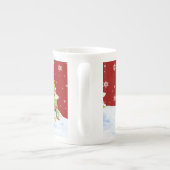 Winter Whimsey Pinguïn Polar Beer Baby's in Sneeuw Porselein Kop (Achterkant)