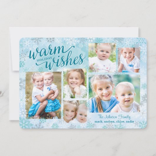 Winter Whimsy Collage Holiday-fotokaarten Feestdagenkaart (Voorkant)