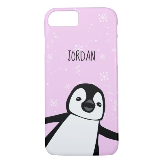 "Winter Whimsy" gepersonaliseerde pinguïn telefoon Case-Mate iPhone Case (Achterkant)
