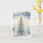 Winter Whimsy: Gepersonaliseerde Waterverf Kerstmi Kaart (Gele Bloem)