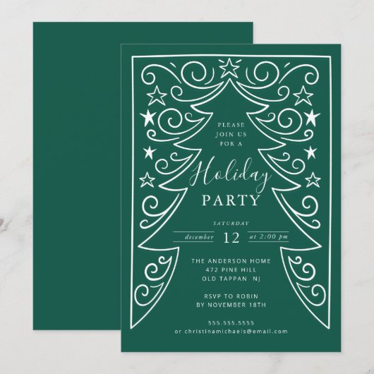 Winter Whimsy Holiday Party Kaart (Voorkant / Achterkant)