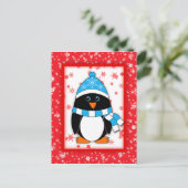 Winter Whimsy Penguin Briefkaart (Staand voorkant)
