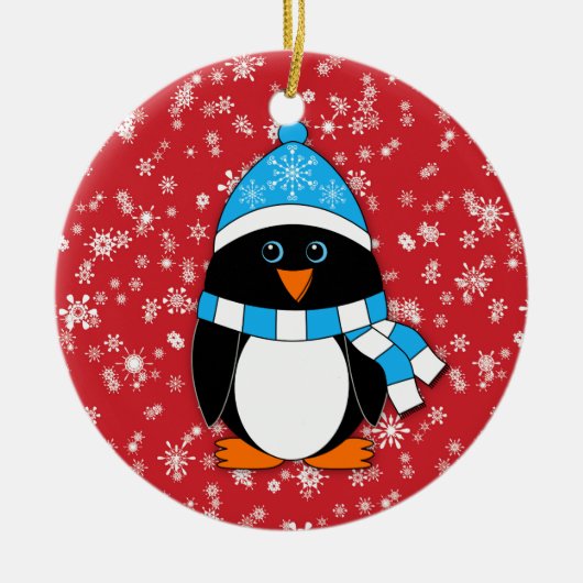 Winter Whimsy Penguin Keramisch Ornament (Voorkant)