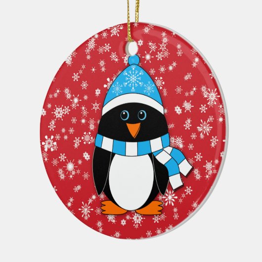 Winter Whimsy Penguin Keramisch Ornament (Links)