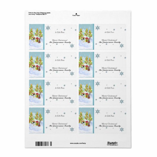 Winter Whimsy Schattige Pinguïn Baby's in Sneeuwst Etiket (Full Sheet)