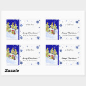 Winter Whimsy Schattige Pinguïn Baby's in Sneeuwst Rechthoekige Sticker (Vel)