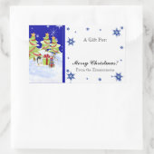 Winter Whimsy Schattige Pinguïn Baby's in Sneeuwst Rechthoekige Sticker (Tas)