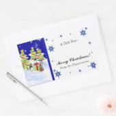 Winter Whimsy Schattige Pinguïn Baby's in Sneeuwst Rechthoekige Sticker (Envelop)