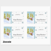Winter Whimsy Schattige Pinguïn Baby's in Sneeuwst Rechthoekige Sticker (Vel)