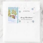 Winter Whimsy Schattige Pinguïn Baby's in Sneeuwst Rechthoekige Sticker (Tas)