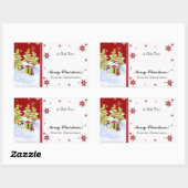 Winter Whimsy Schattige Pinguïn Baby's in Sneeuwst Rechthoekige Sticker (Vel)