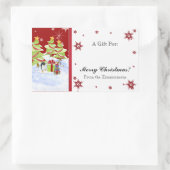 Winter Whimsy Schattige Pinguïn Baby's in Sneeuwst Rechthoekige Sticker (Tas)