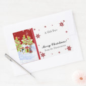 Winter Whimsy Schattige Pinguïn Baby's in Sneeuwst Rechthoekige Sticker (Envelop)