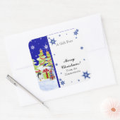 Winter Whimsy Schattige Pinguïn Baby's in Sneeuwst Vierkante Sticker (Envelop)